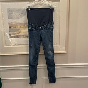 &Denim H&M Mama Skinny High Rib Jeans Stylish Blue Jeans